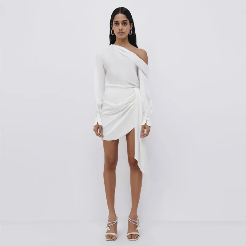 Mae Draped Satin Mini Skirt sold by Simkhai