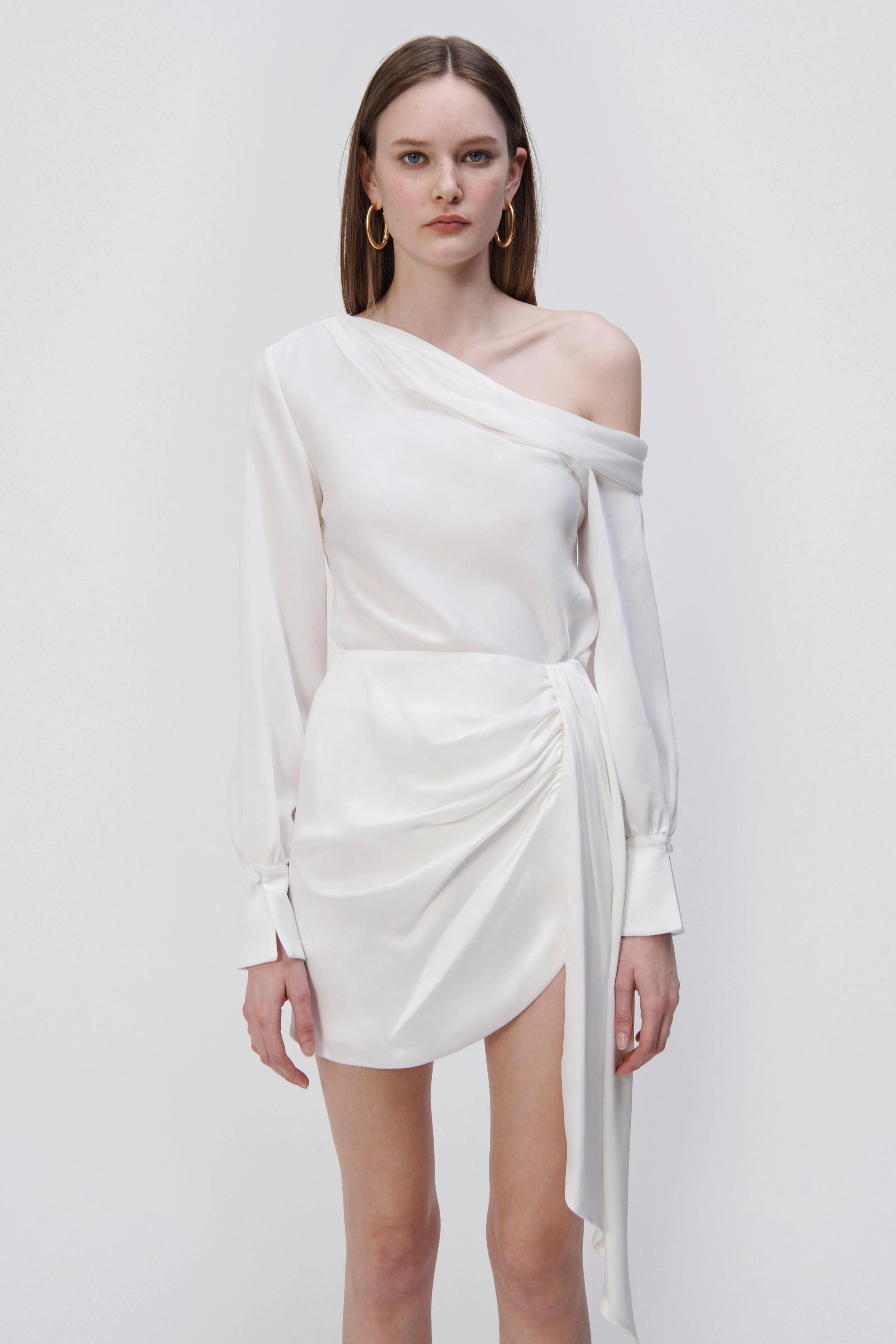 Mae Draped Satin Mini Skirt sold by Simkhai product image thumbnail 3