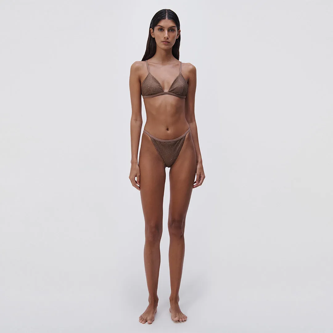 Adalia Crystal Mesh Bikini Bottom sold by Simkhai