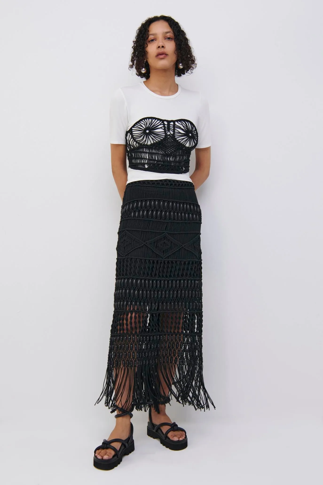 Ren Macrame Bustier Tee sold by Simkhai product image thumbnail 3
