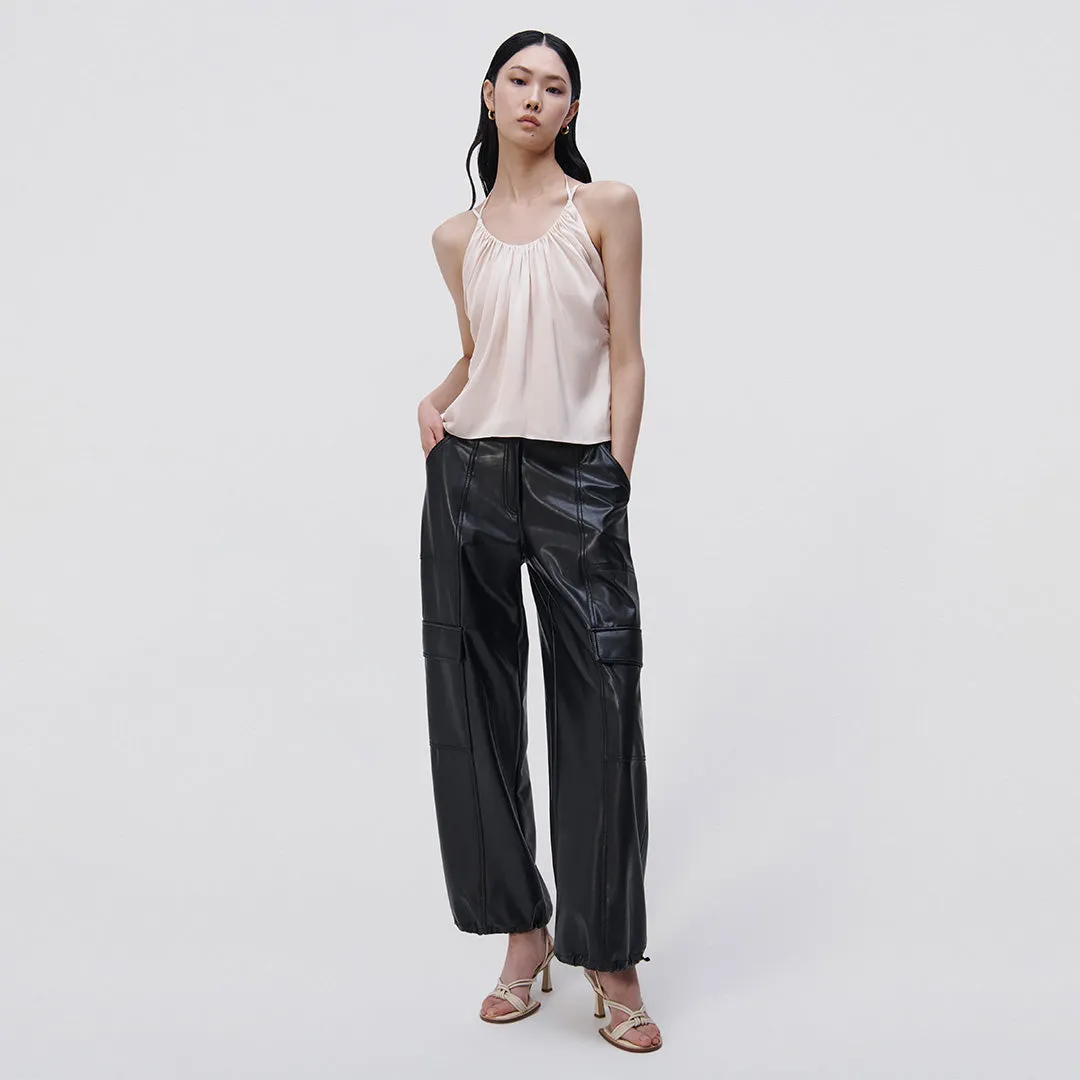 Luxe Vegan Leather Cargo Pant sold by Simkhai