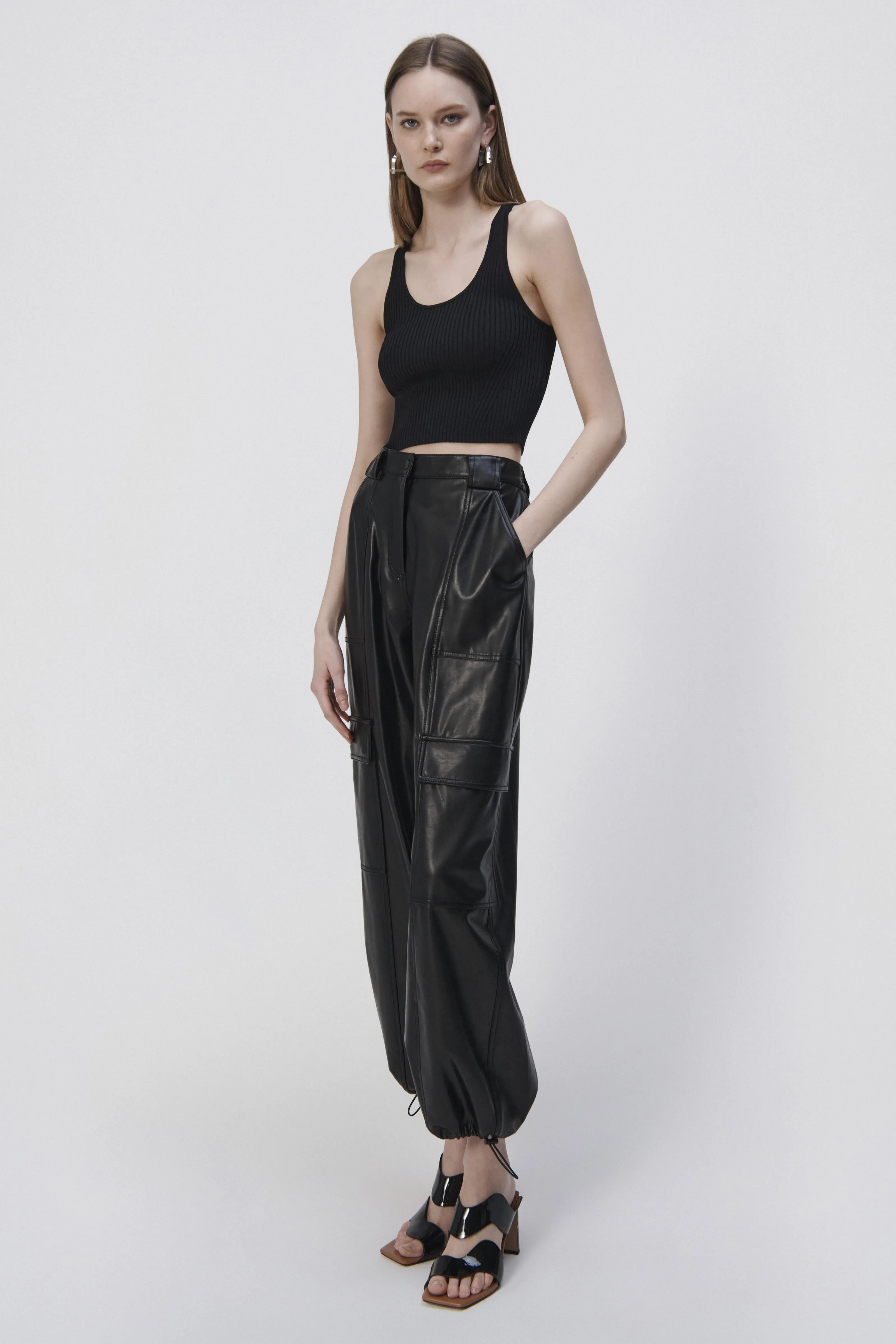 Luxe Vegan Leather Cargo Pant sold by Simkhai product image thumbnail 4
