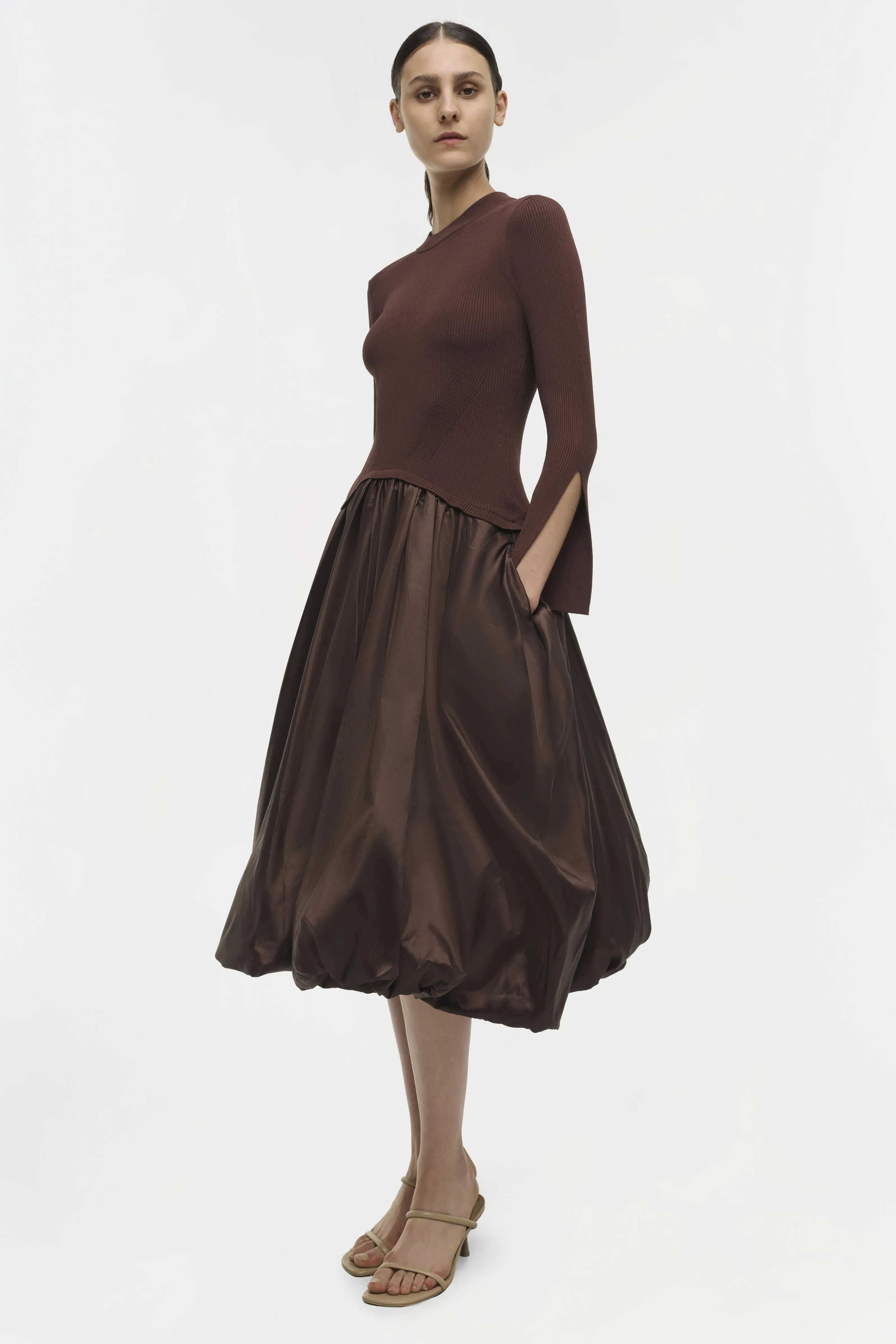 Kenlie Taffeta Knit Midi Dress sold by Simkhai