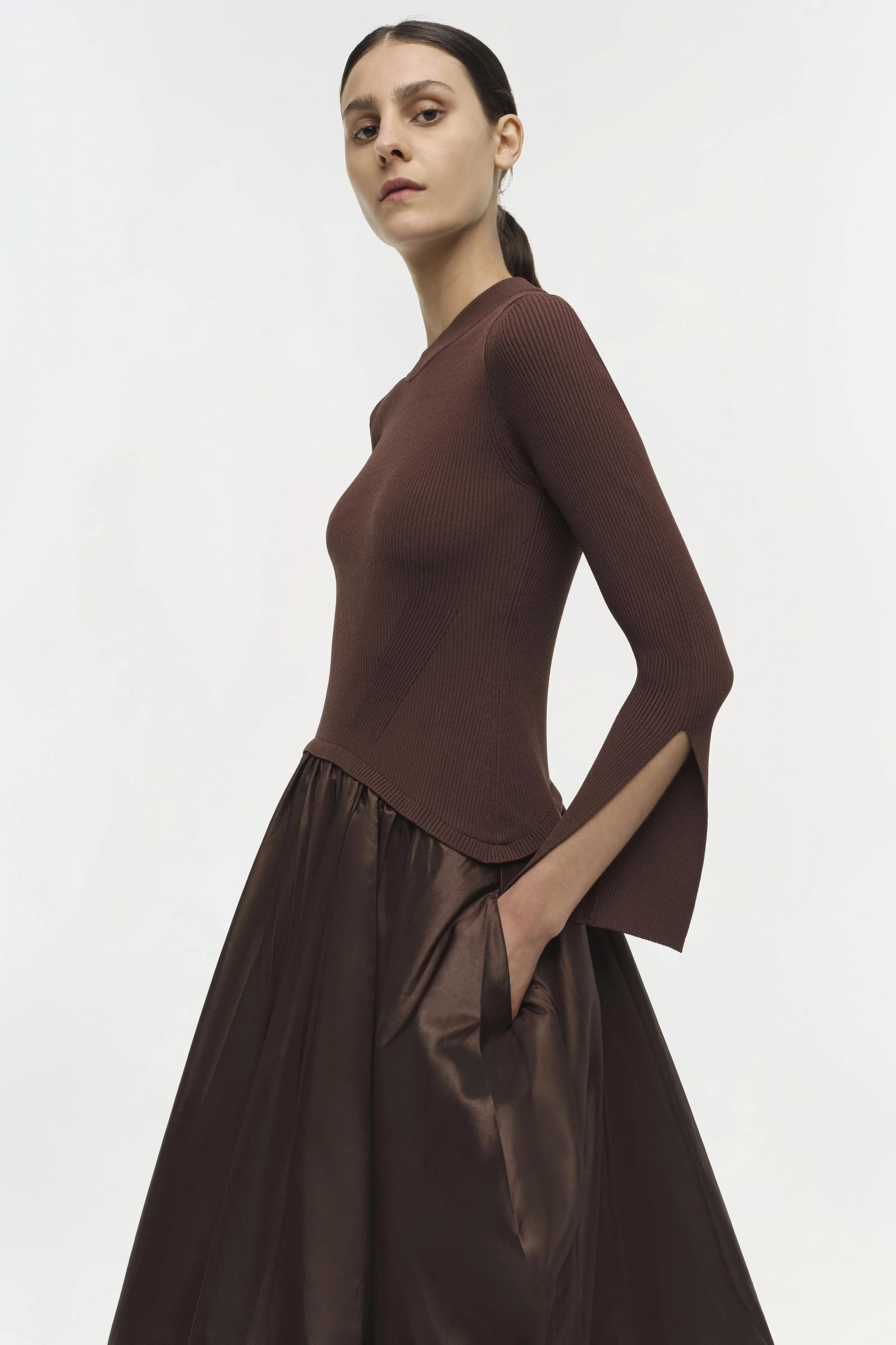Kenlie Taffeta Knit Midi Dress sold by Simkhai product image thumbnail 4