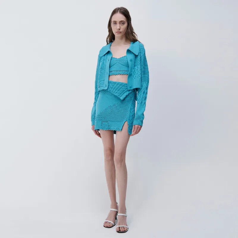 Fina Patchwork Wrap Skirt sold by Simkhai