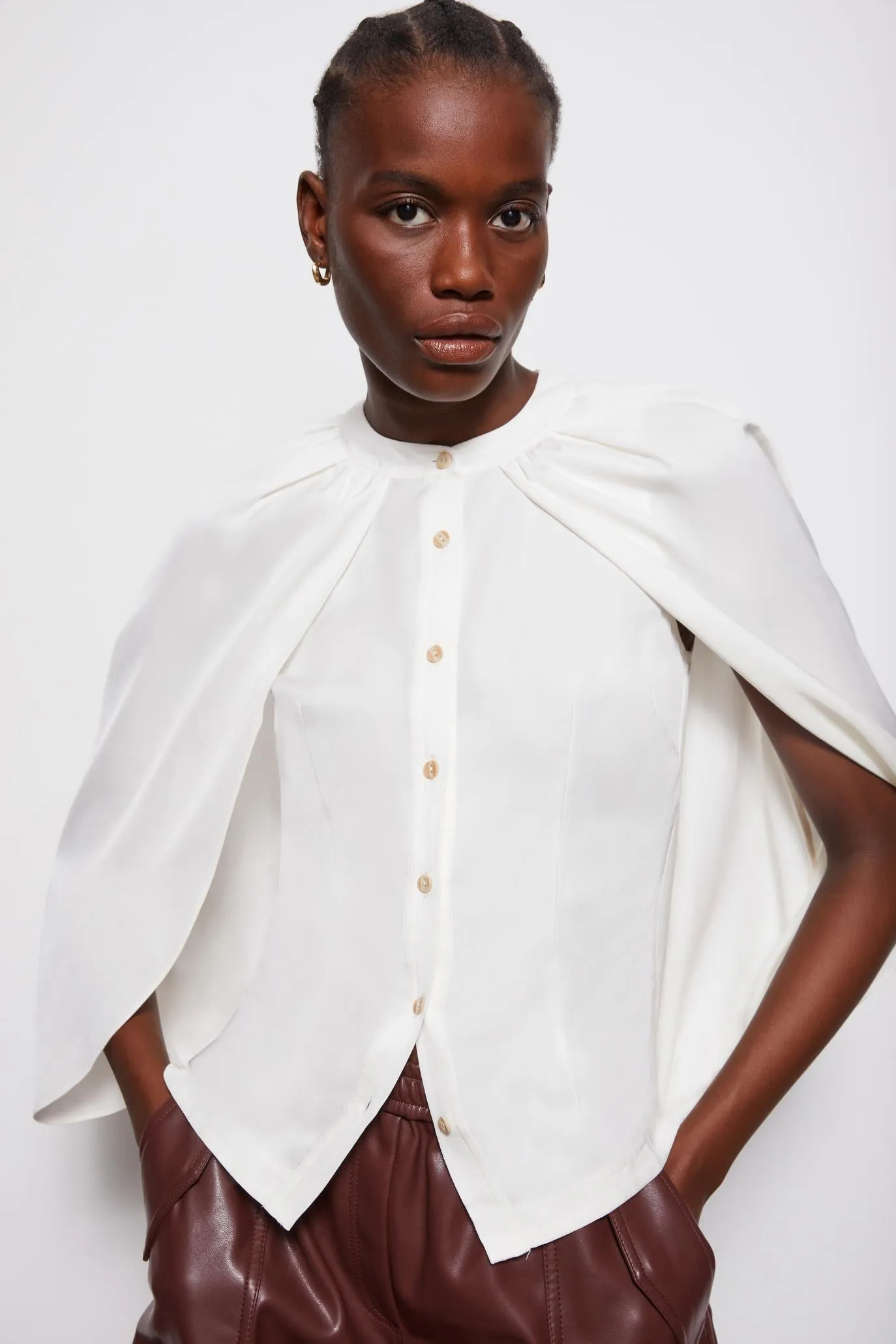 Linen Cape Top sold by Simkhai product image thumbnail 3