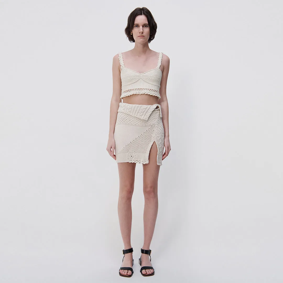 Fina Patchwork Wrap Skirt sold by Simkhai
