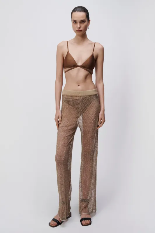 Sullivan Crystal Mesh Coverup Pant made by Simkhai