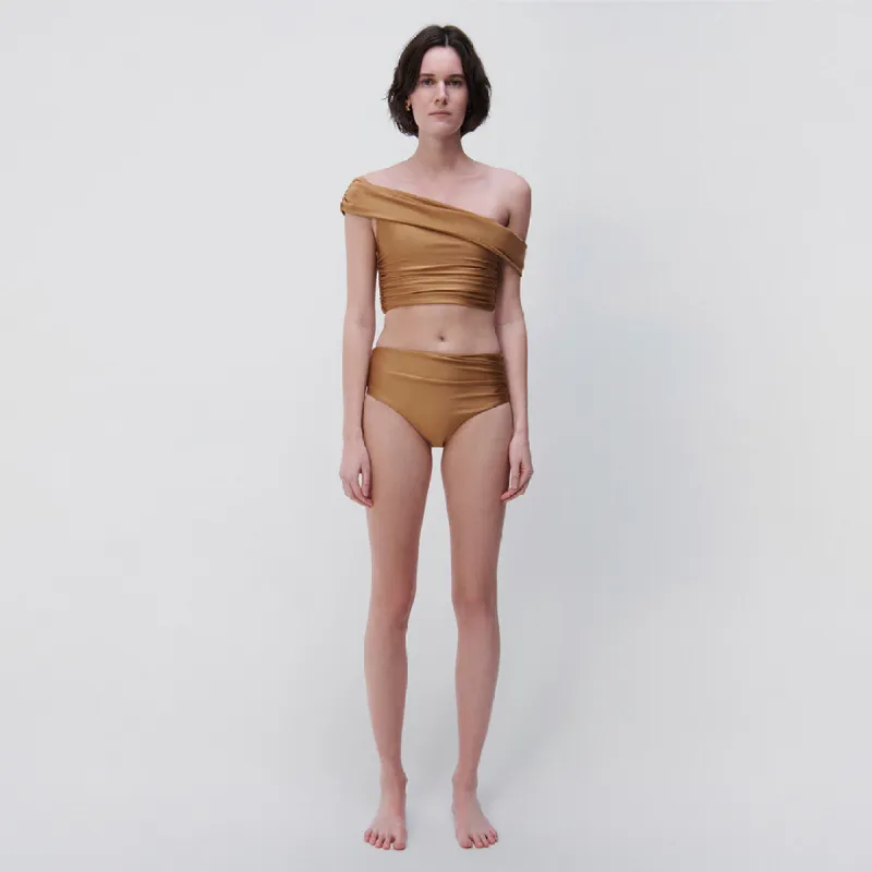 Lotus Satin Bikini Top made by Simkhai