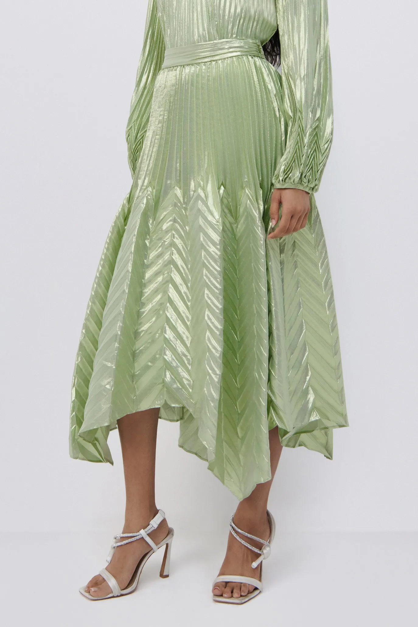Cassia Metallic Chevron Midi Skirt sold by Simkhai product image thumbnail 3