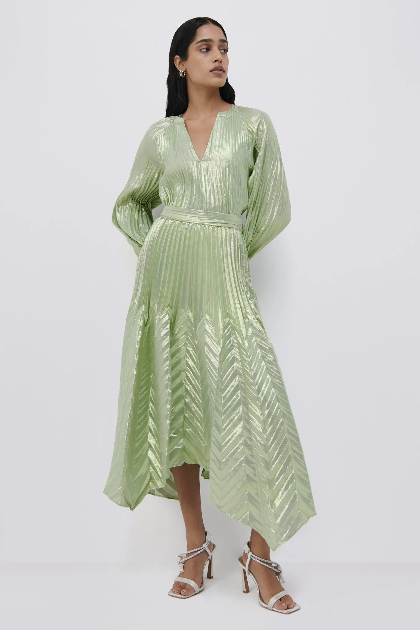 Cassia Metallic Chevron Midi Skirt sold by Simkhai product image thumbnail 2