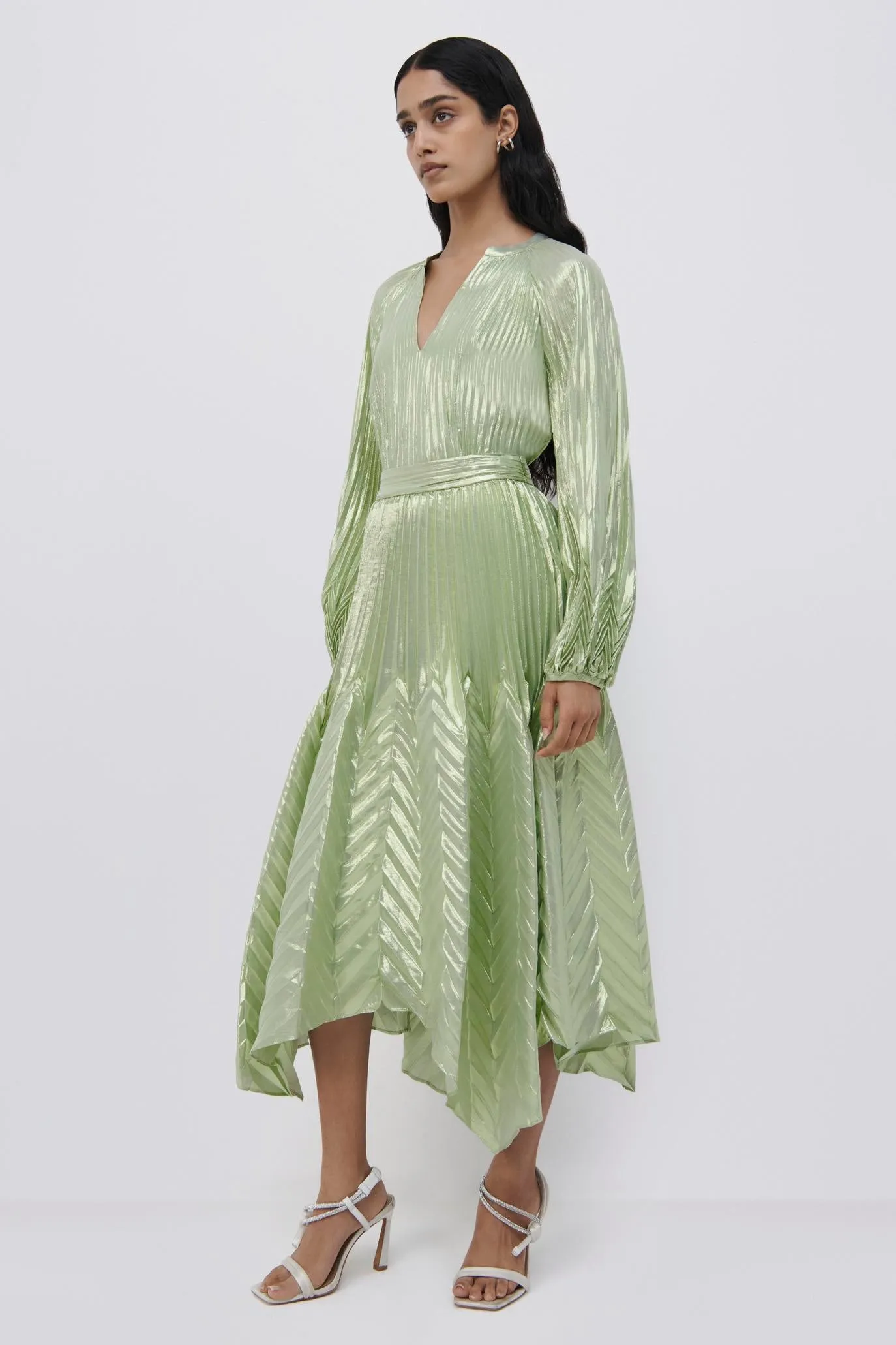 Cassia Metallic Chevron Midi Skirt sold by Simkhai product image thumbnail 5