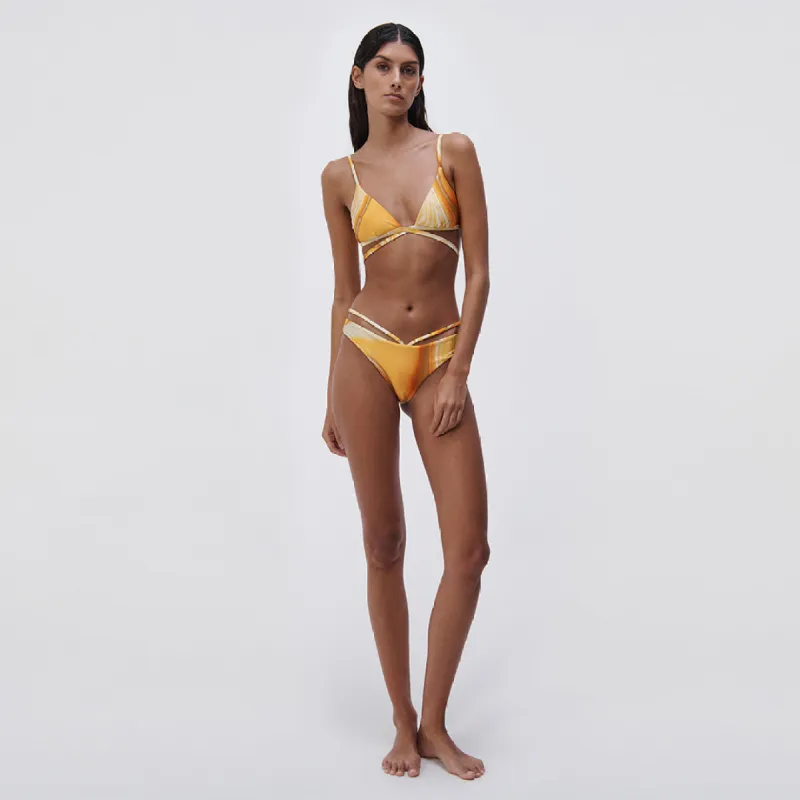 Harlen Marble Print Bikini Top sold by Simkhai