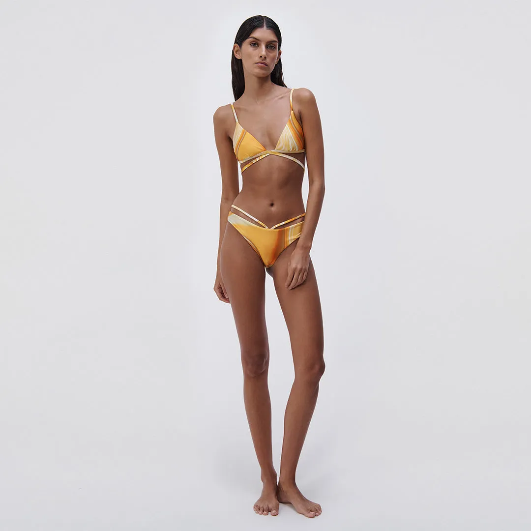 Harlen Marble Print Bikini Top sold by Simkhai