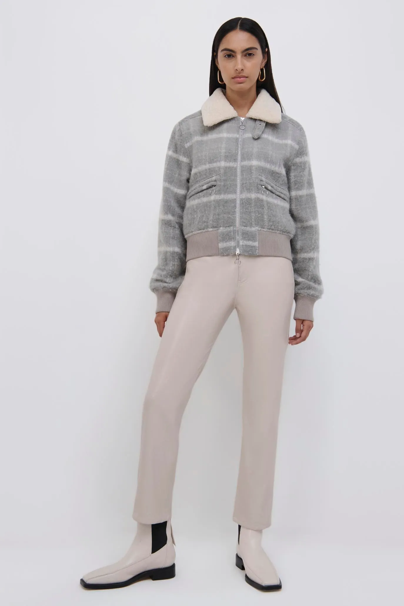 Carlyle Brushed Wool Bomber Jacket sold by Simkhai product image thumbnail 3