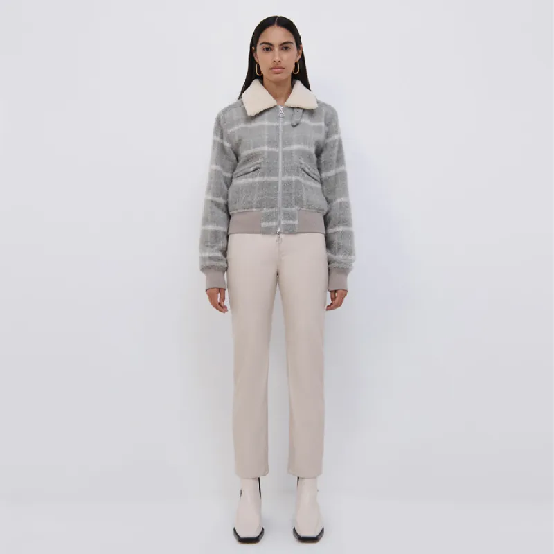 Carlyle Brushed Wool Bomber Jacket made by Simkhai