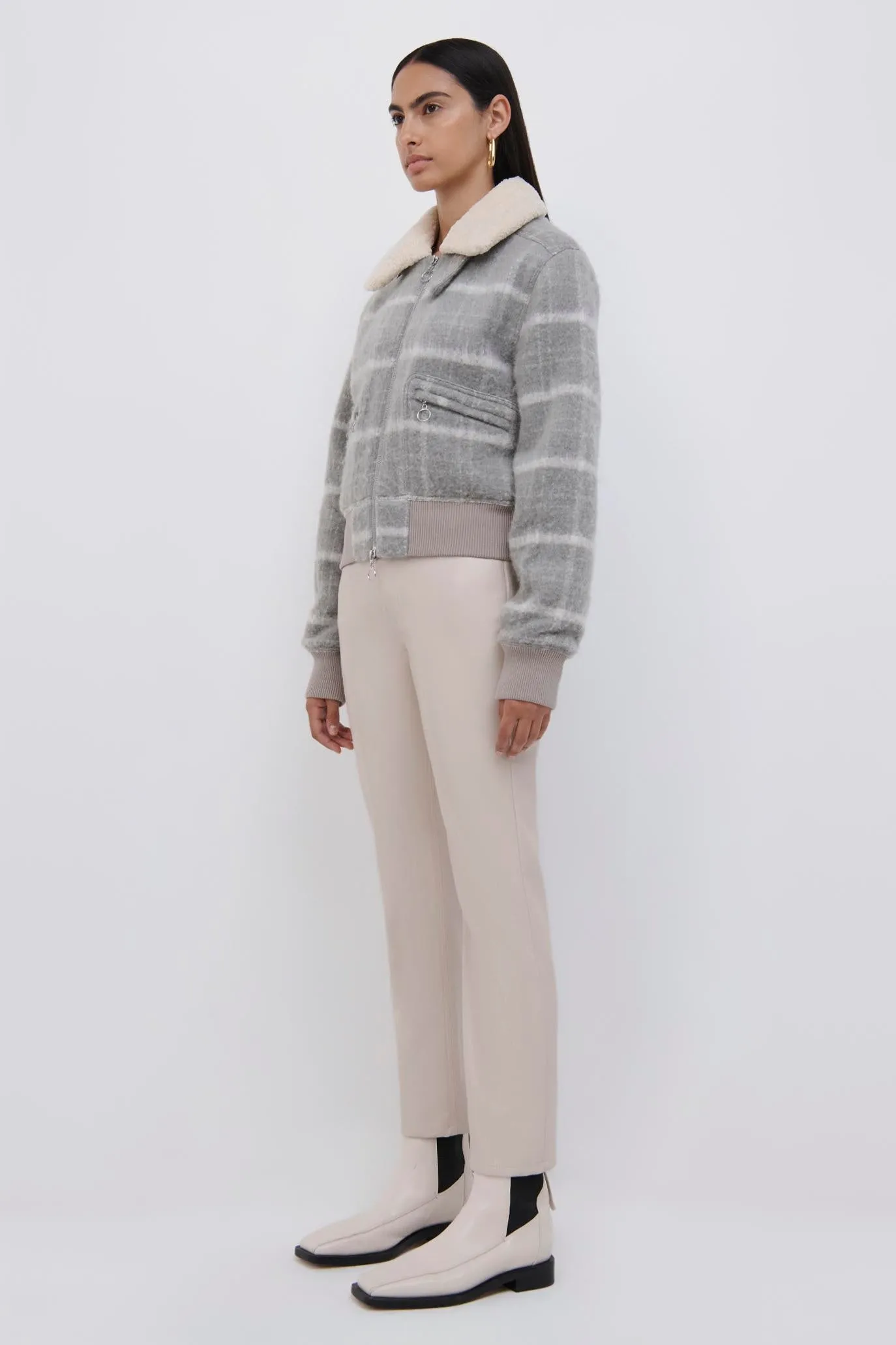 Carlyle Brushed Wool Bomber Jacket sold by Simkhai product image thumbnail 5