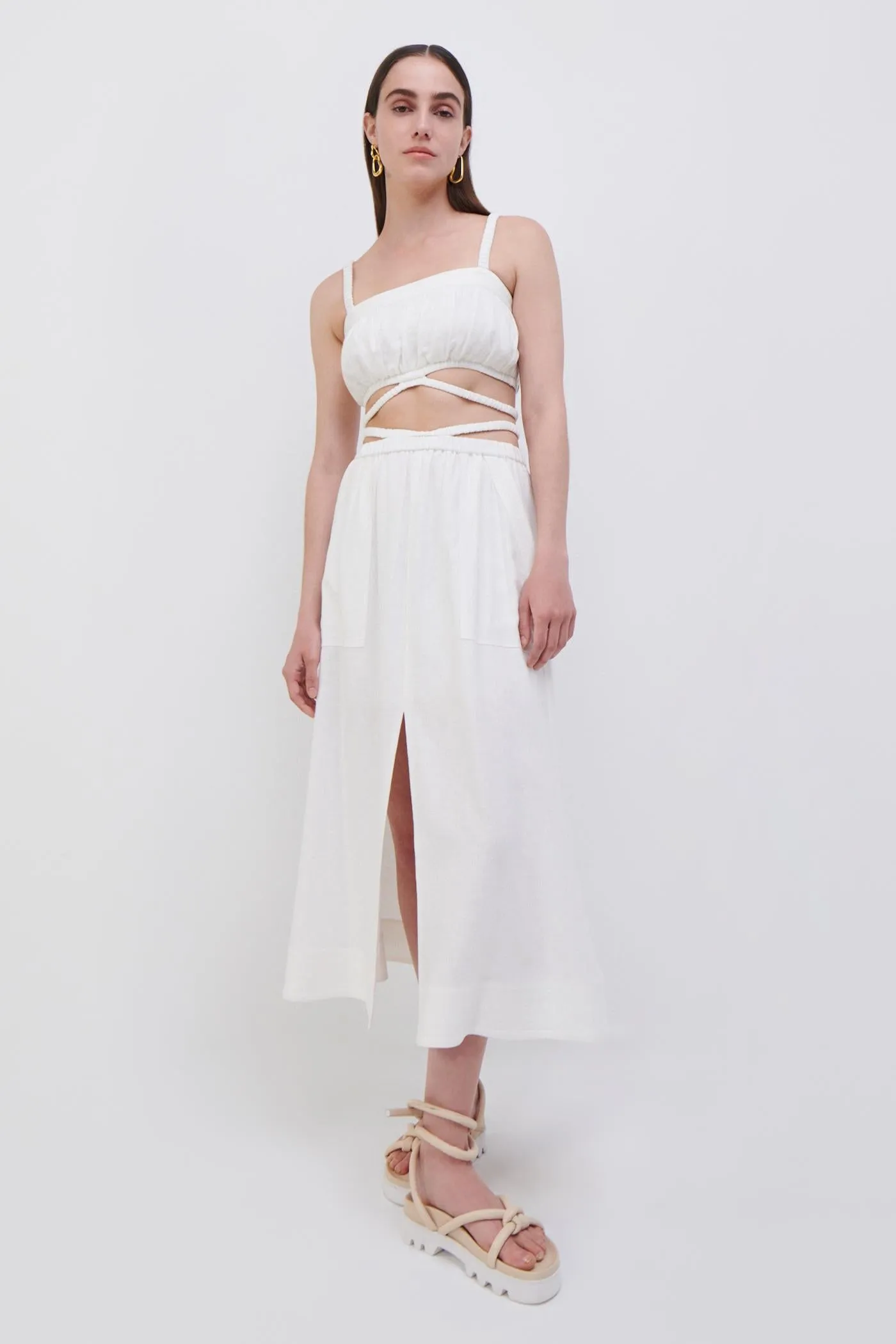 Clay Linen Crop Top sold by Simkhai product image thumbnail 3