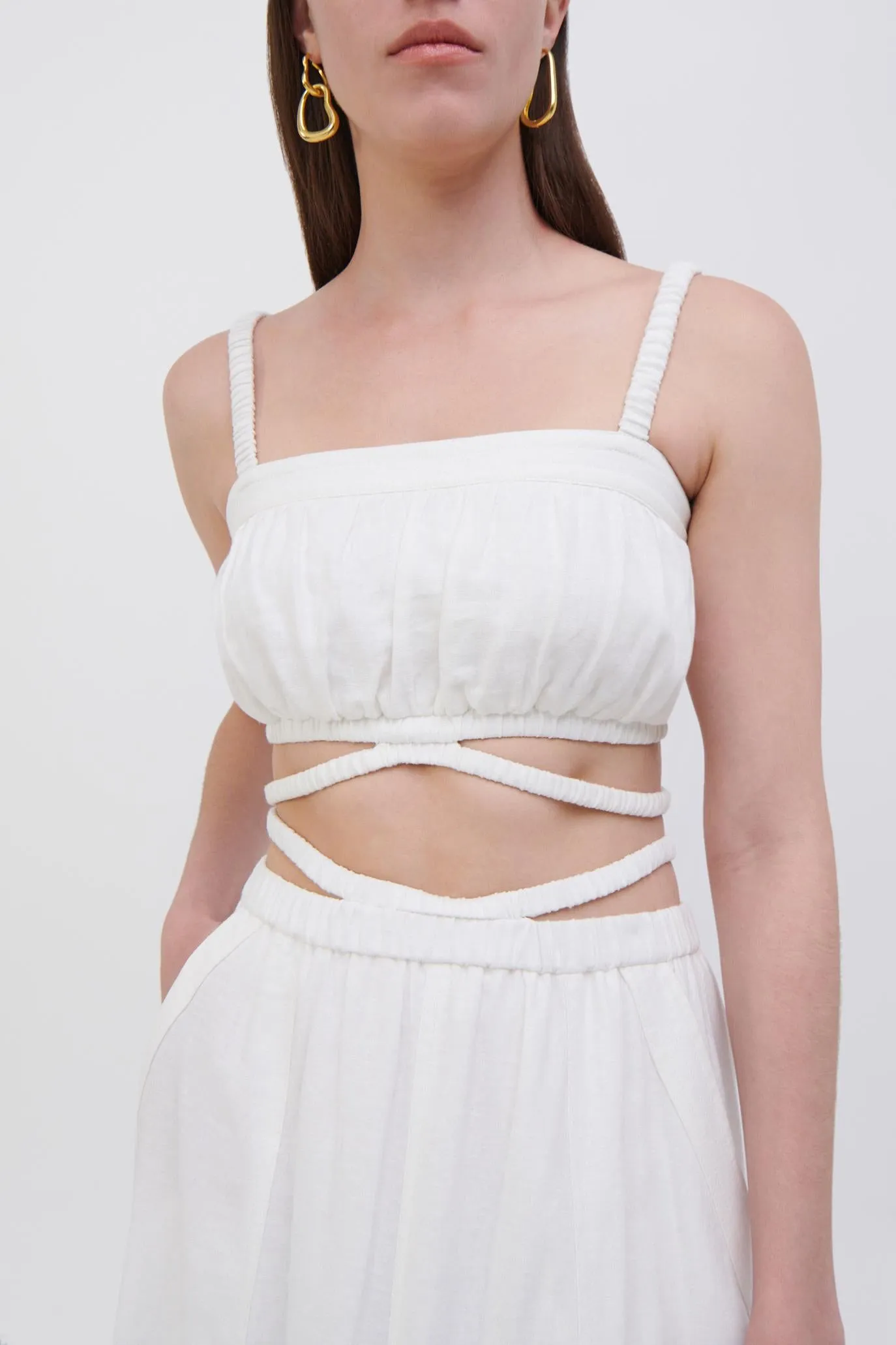 Clay Linen Crop Top sold by Simkhai product image thumbnail 4