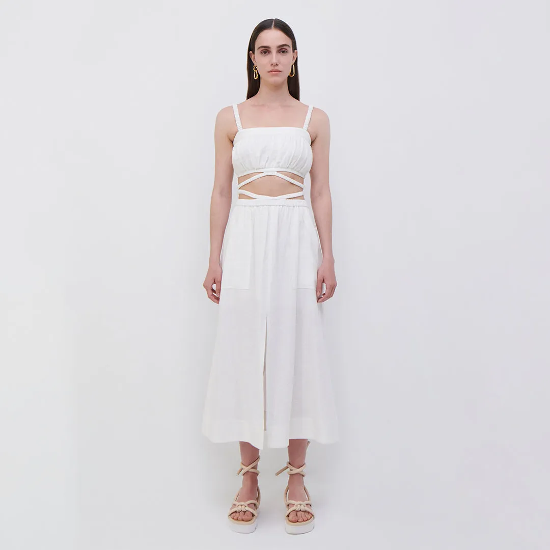 Clay Linen Crop Top sold by Simkhai