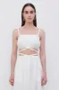 Clay Linen Crop Top sold by Simkhai