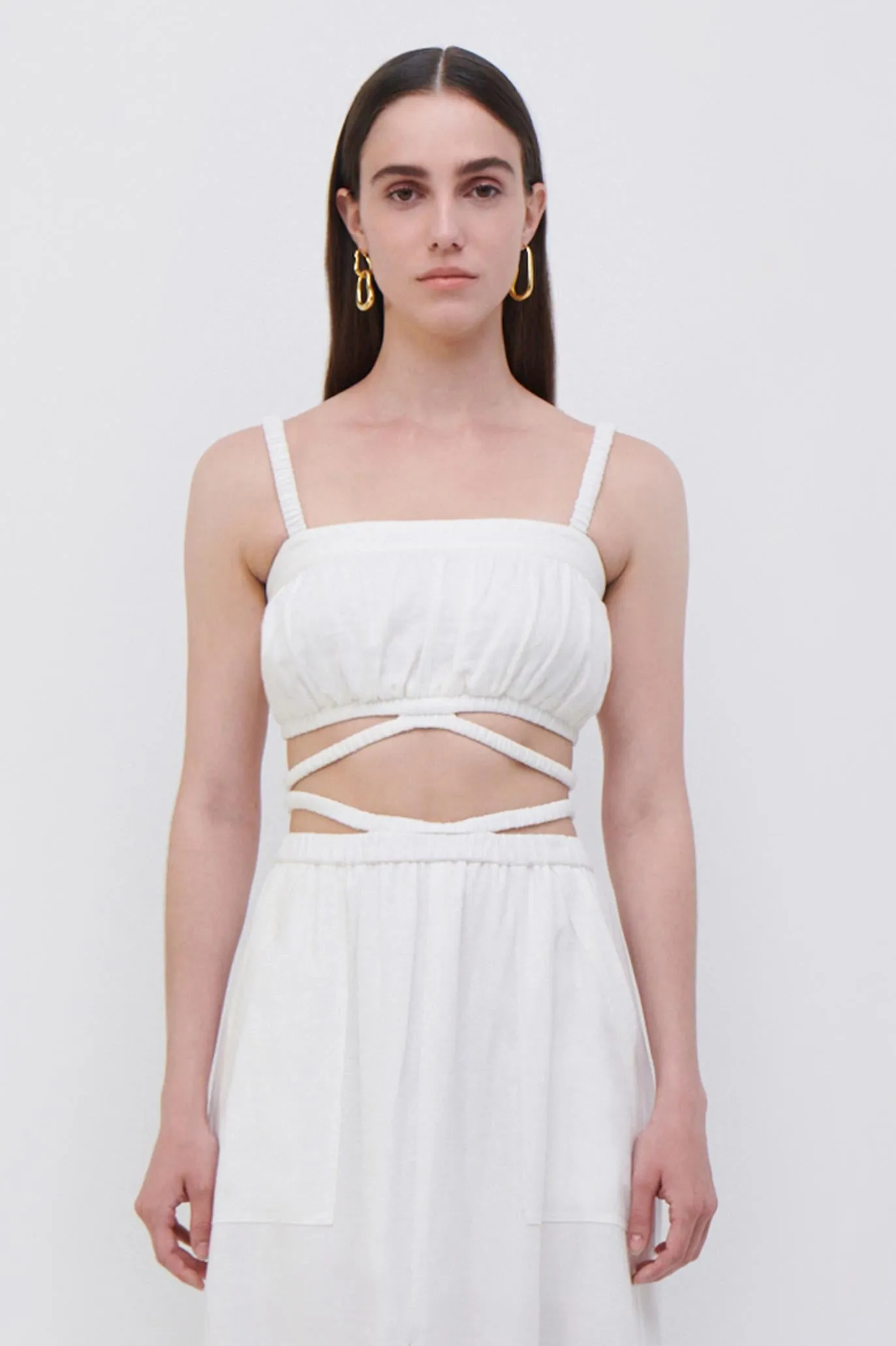 Clay Linen Crop Top sold by Simkhai product image thumbnail 2