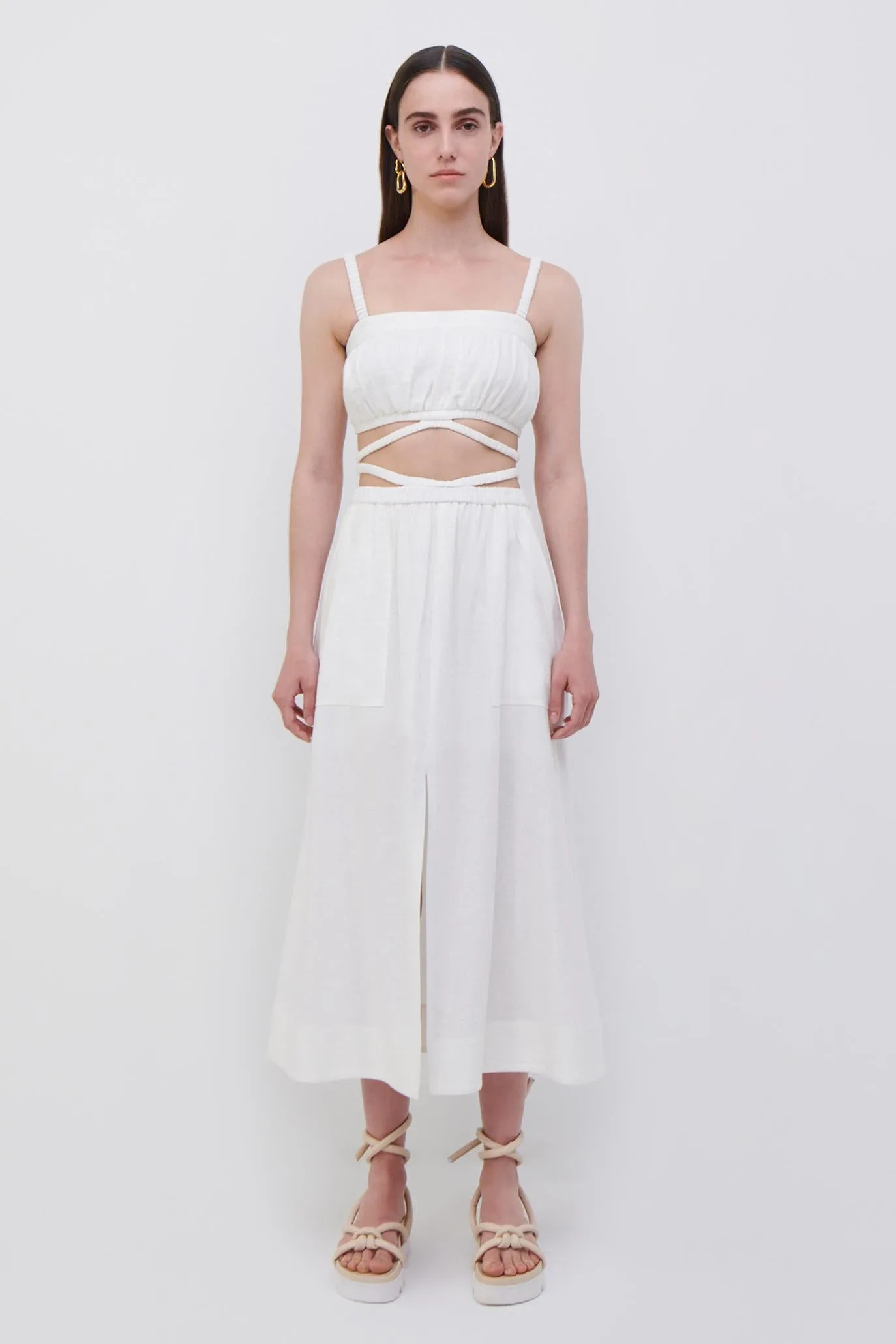 Clay Linen Crop Top sold by Simkhai product image thumbnail 5
