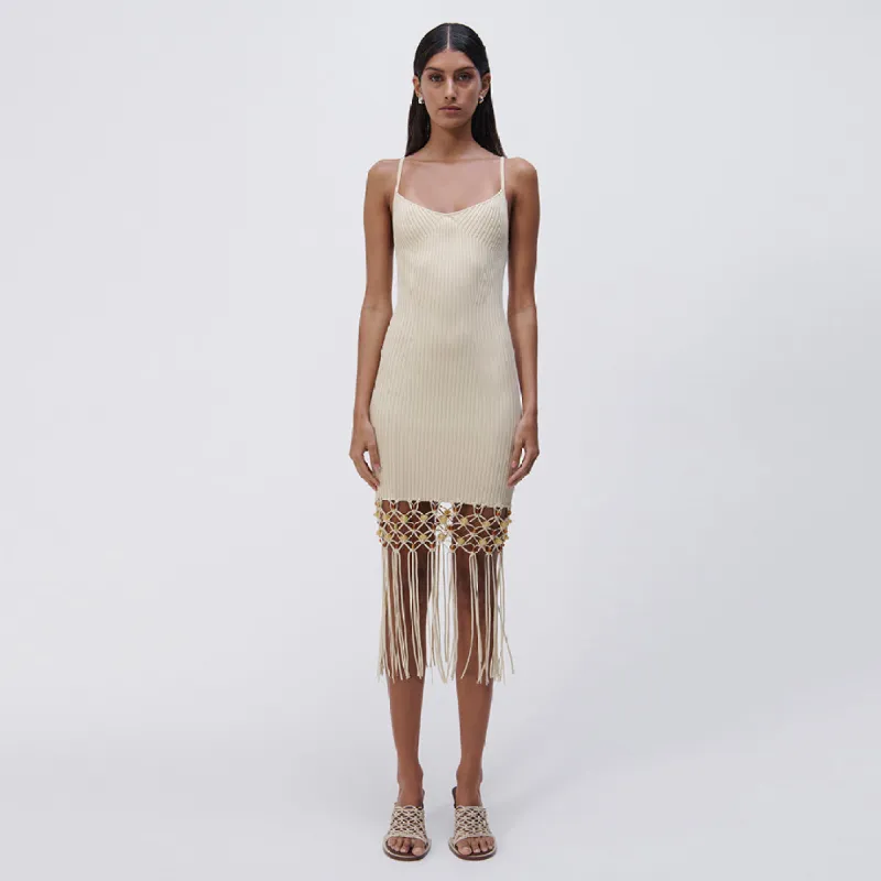 Diana Beaded Macrame Midi Dress sold by Simkhai