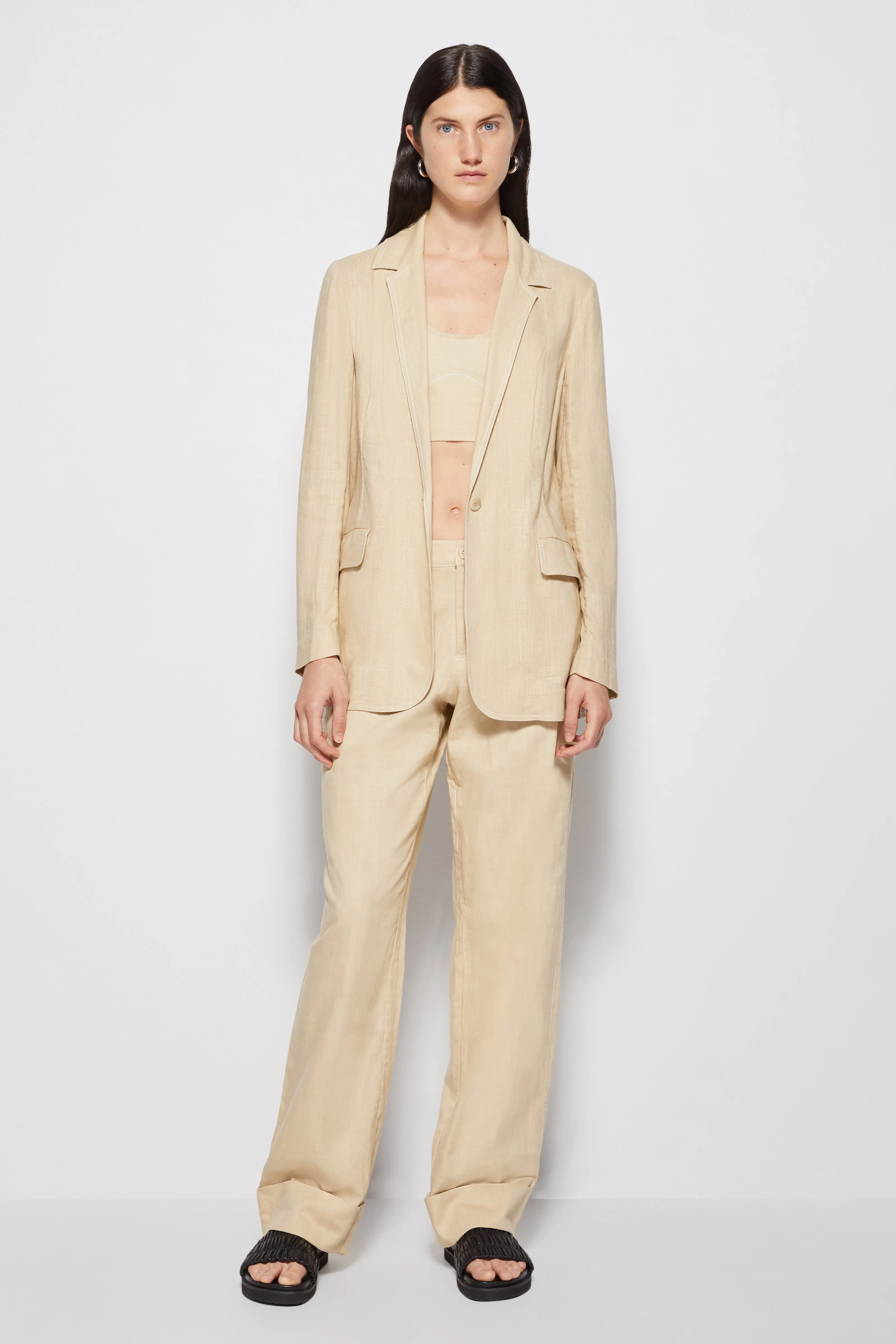 Ursa Boxy Linen Blazer sold by Simkhai
