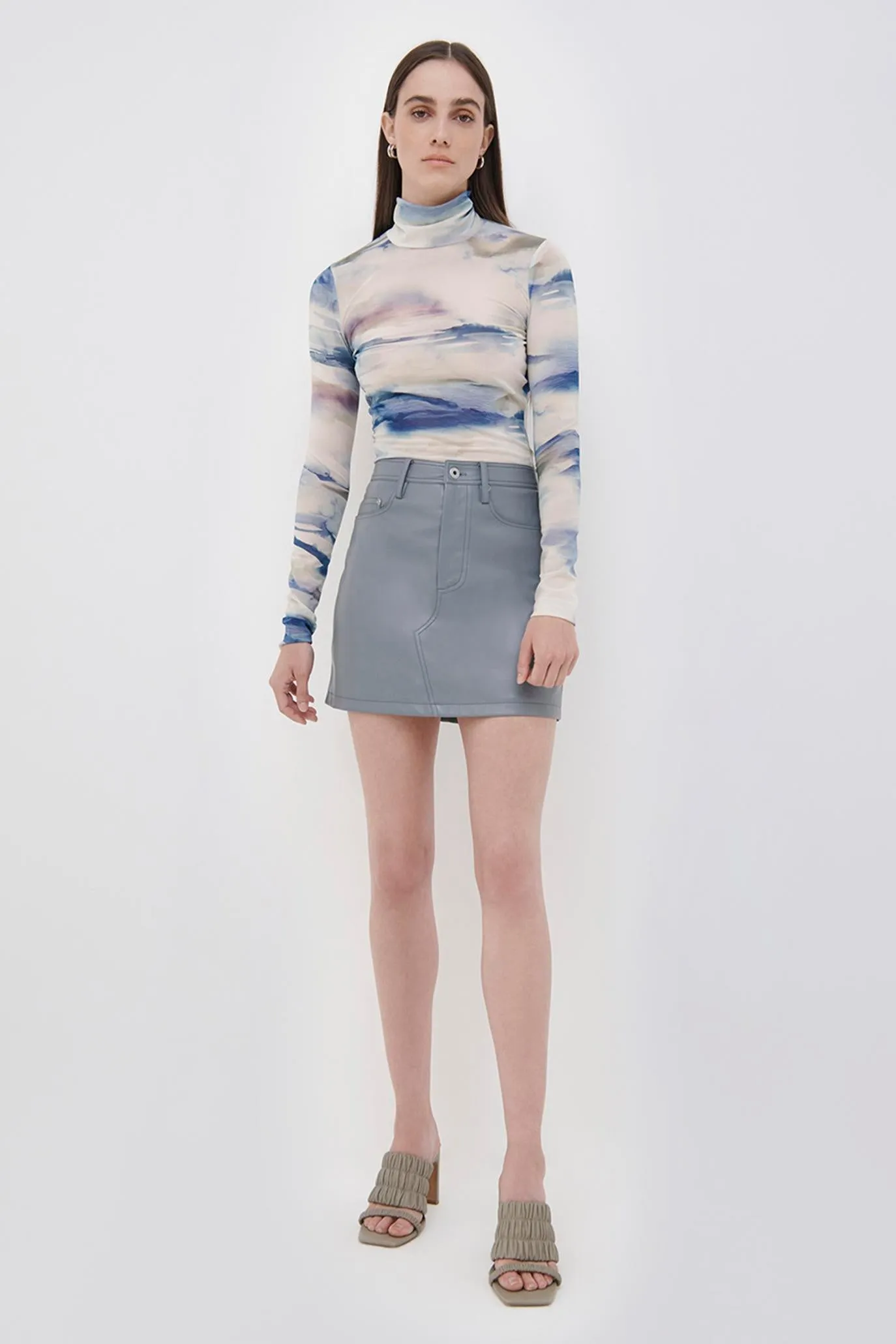 Gabbie Eco Vegan Leather Mini Skirt sold by Simkhai product image thumbnail 3