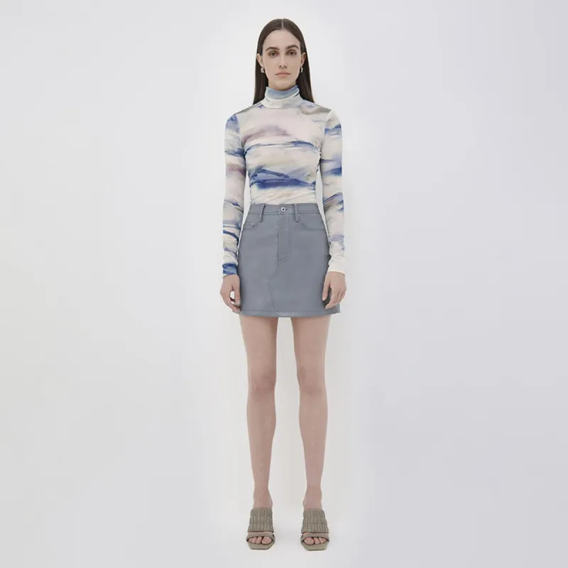 Gabbie Eco Vegan Leather Mini Skirt made by Simkhai