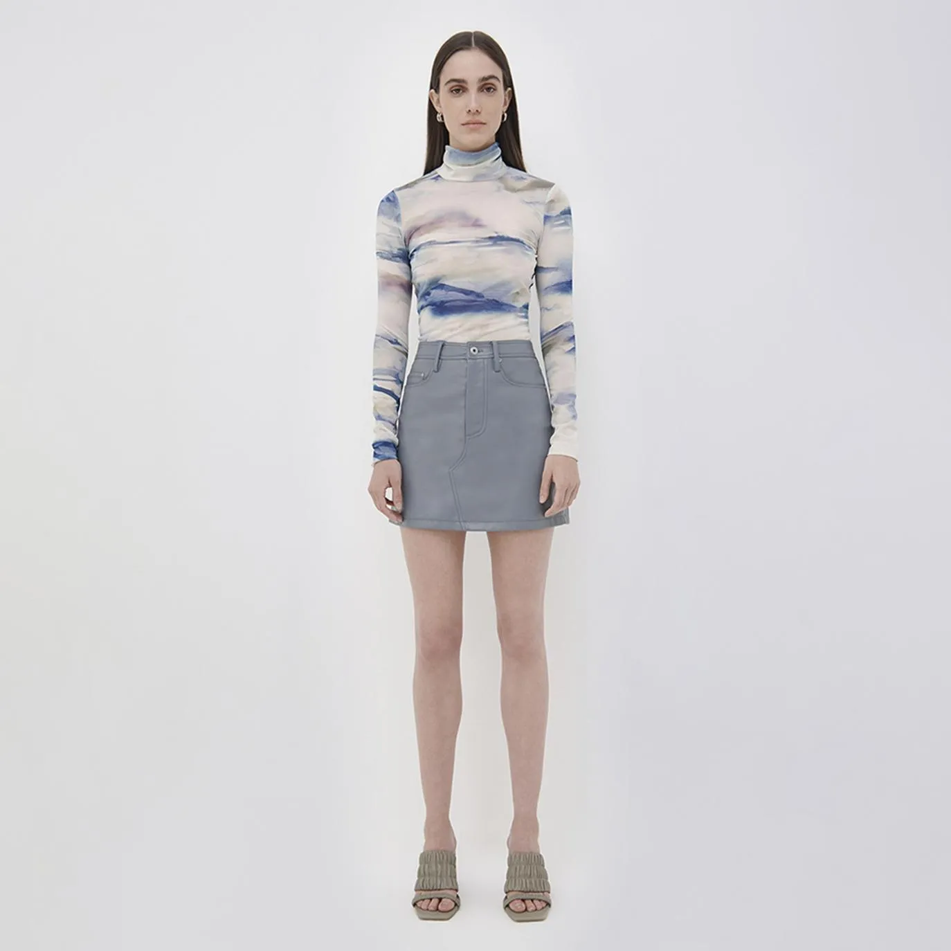 Gabbie Eco Vegan Leather Mini Skirt sold by Simkhai