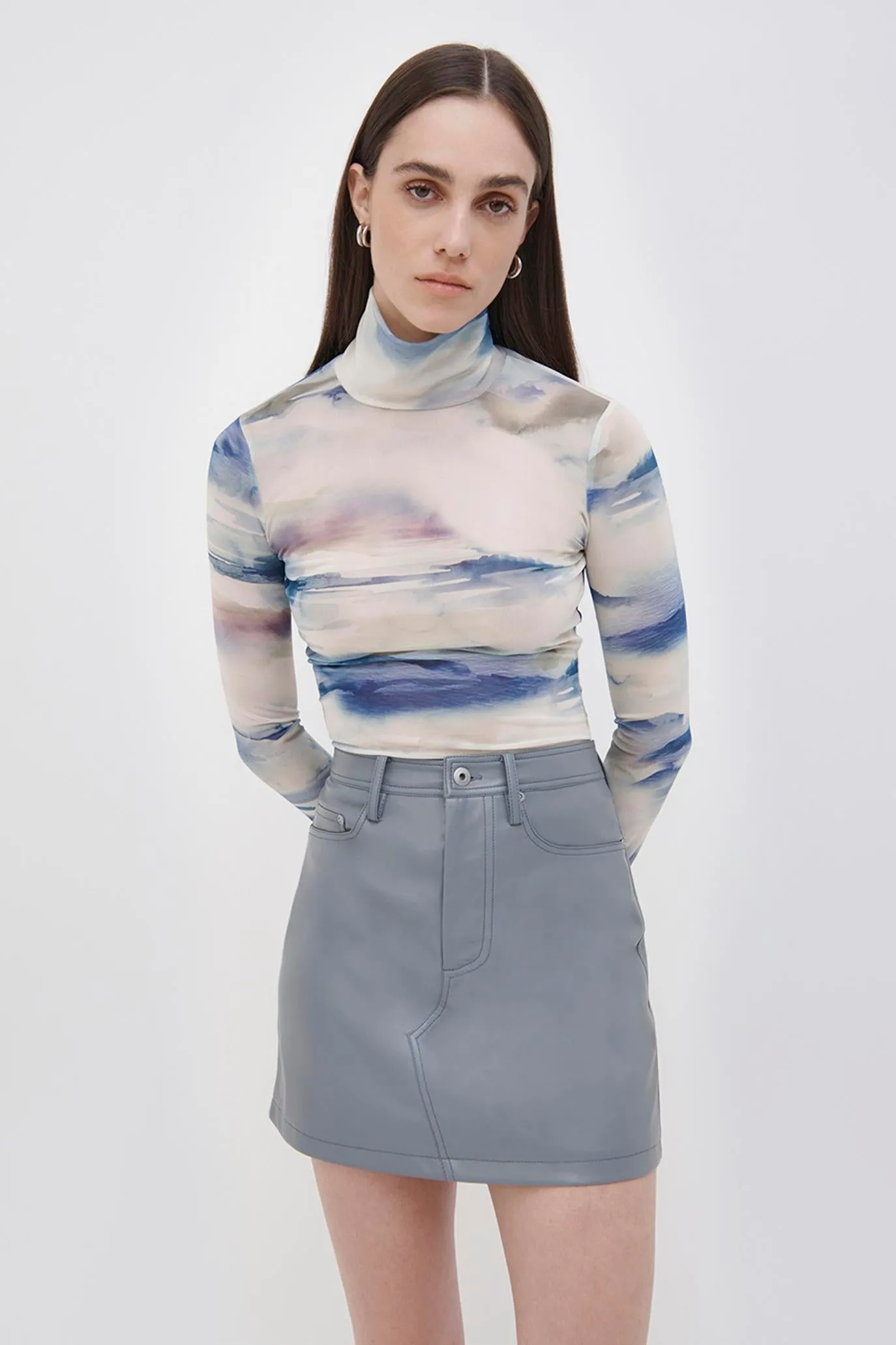 Gabbie Eco Vegan Leather Mini Skirt sold by Simkhai product image thumbnail 2