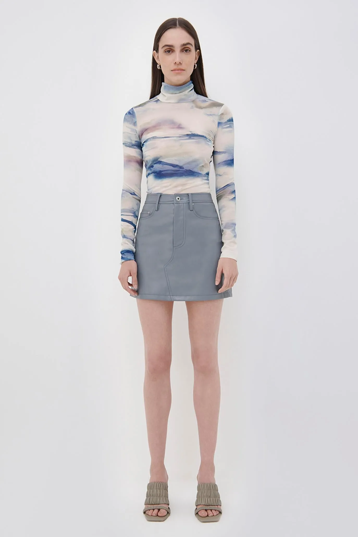 Gabbie Eco Vegan Leather Mini Skirt sold by Simkhai product image thumbnail 4