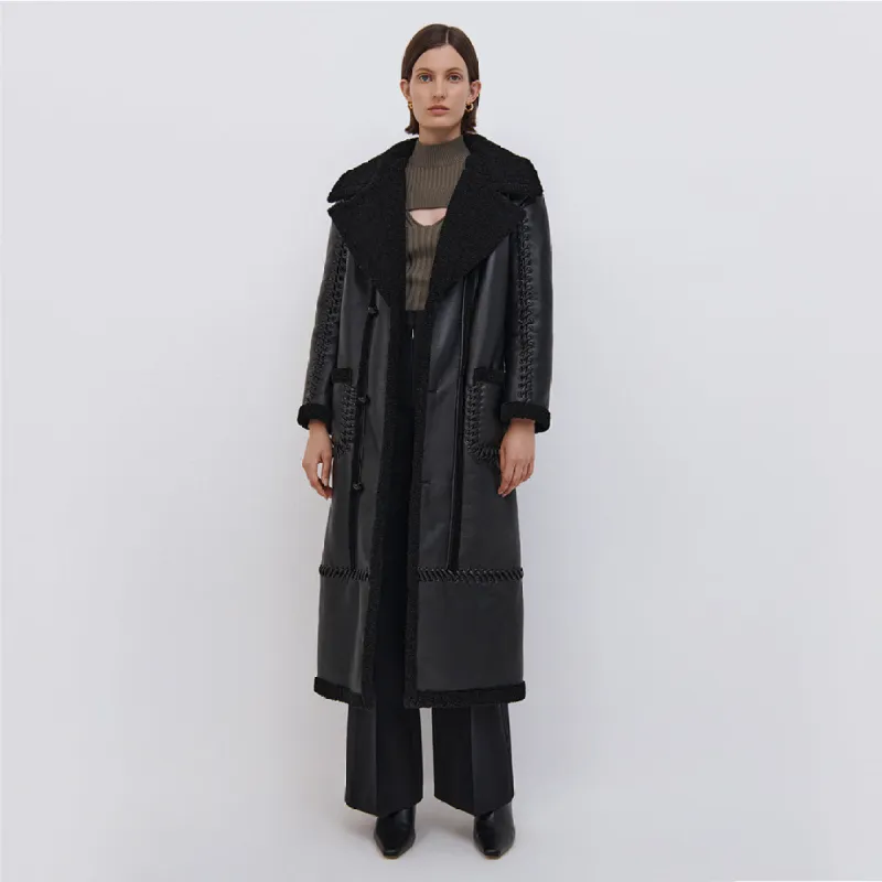 Windsor Vegan Sherpa Biker Coat made by Simkhai
