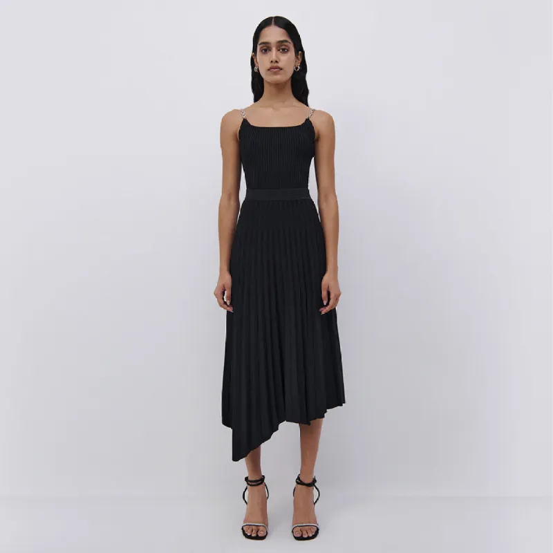 Arianna Compact Rib Pleated Skirt made by Simkhai