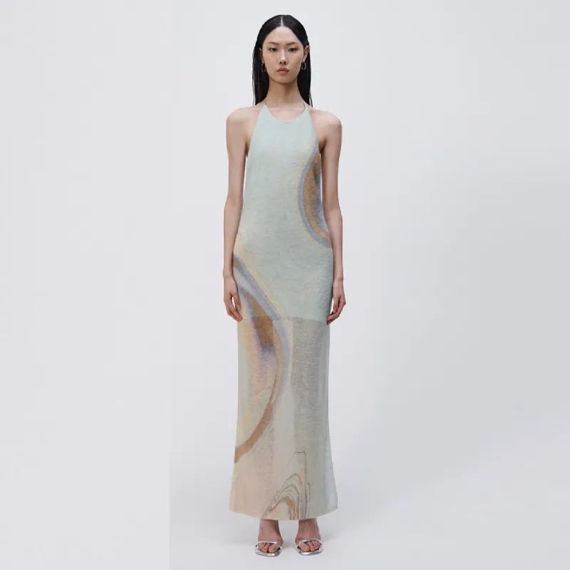 Mischa Digital Mohair Maxi Dress made by Simkhai