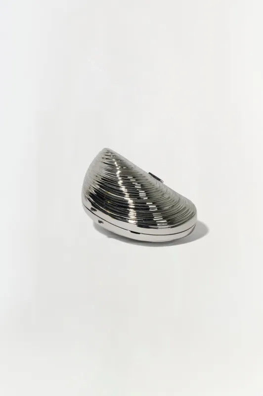 Bridget Mini Metal Oyster Clutch sold by Simkhai