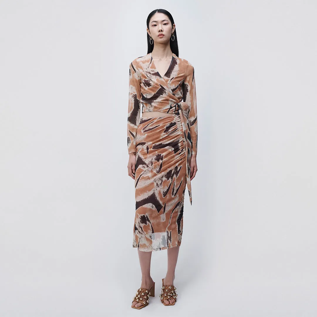 Kensingten Printed Mesh Skirt sold by Simkhai