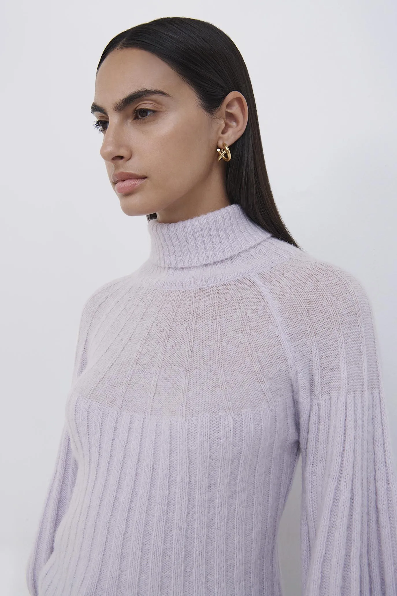 Rachel Sheer Alpaca Turtleneck sold by Simkhai product image thumbnail 3