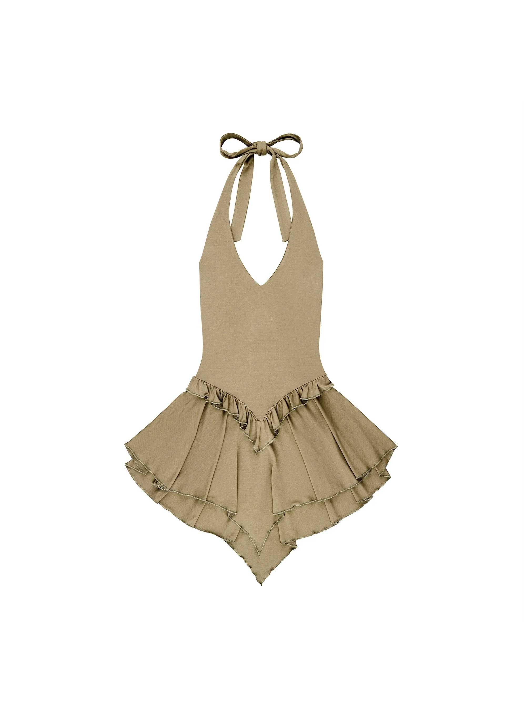 Sirene Halter Dress - Seaweed sold by Tyler McGillivary