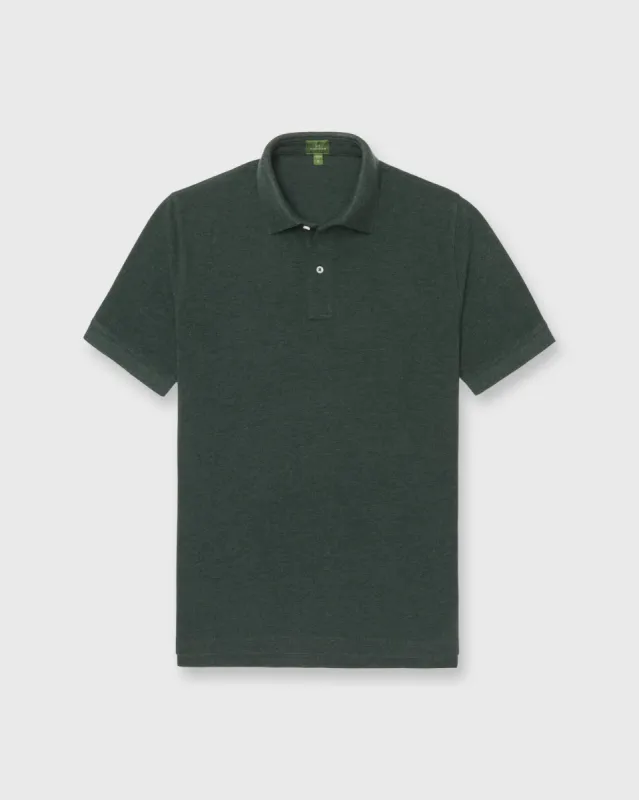 Court Polo in Heather Sea Moss Pima Pique sold by Mashburn