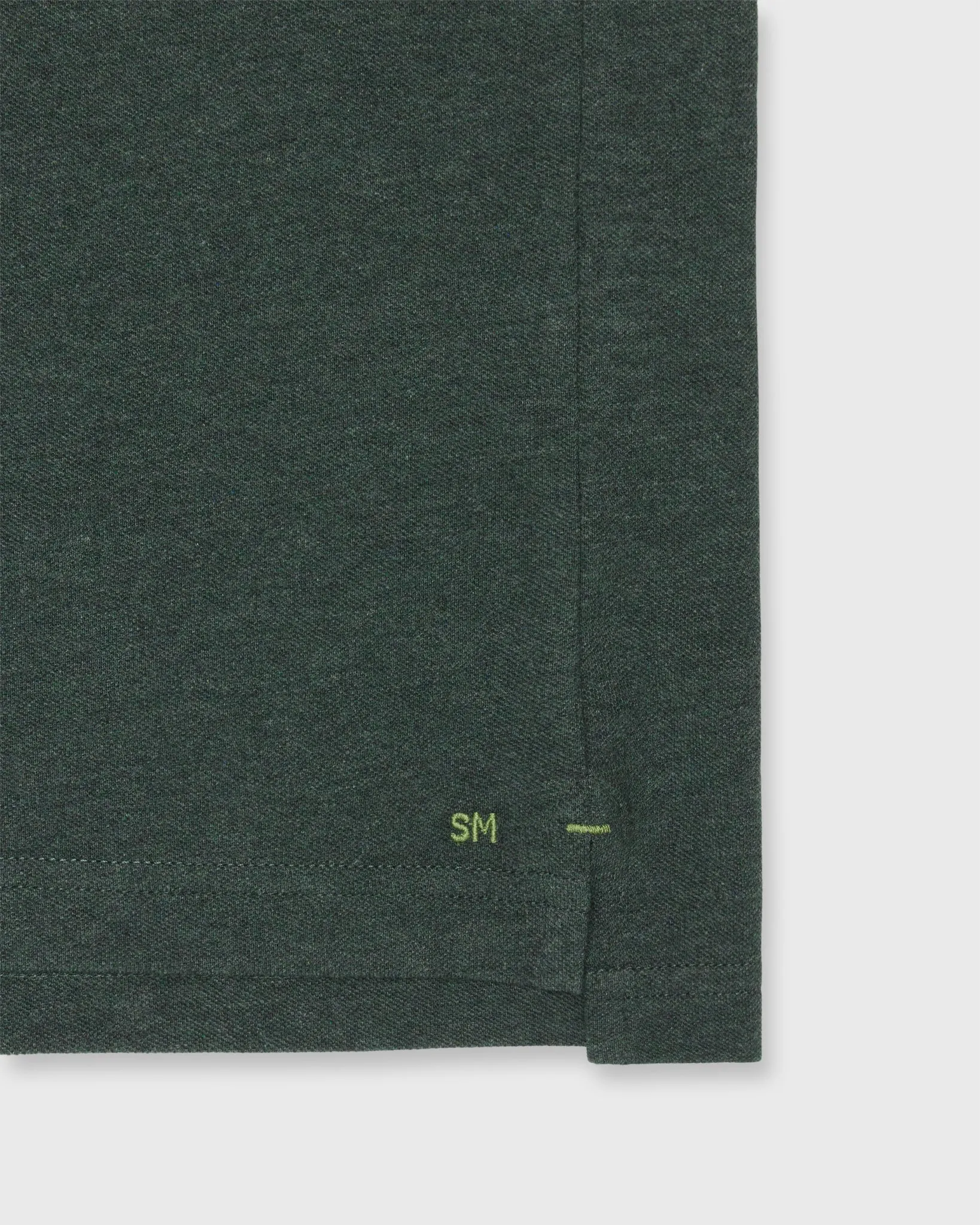 Court Polo in Heather Sea Moss Pima Pique sold by Mashburn product image thumbnail 3