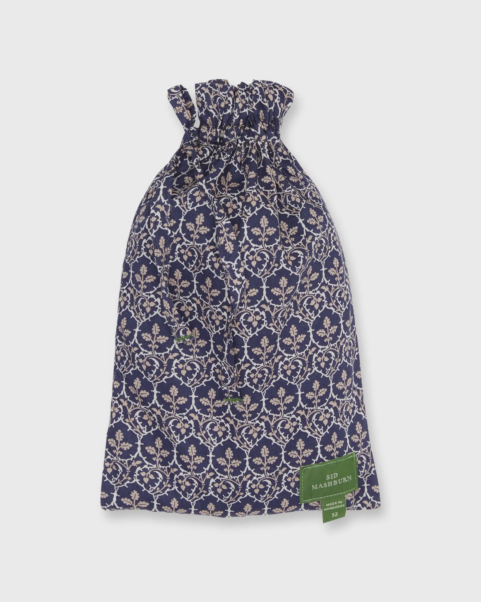 Button-Front Boxer Short in Navy/Tan Trellis Liberty Fabric sold by Mashburn product image thumbnail 2