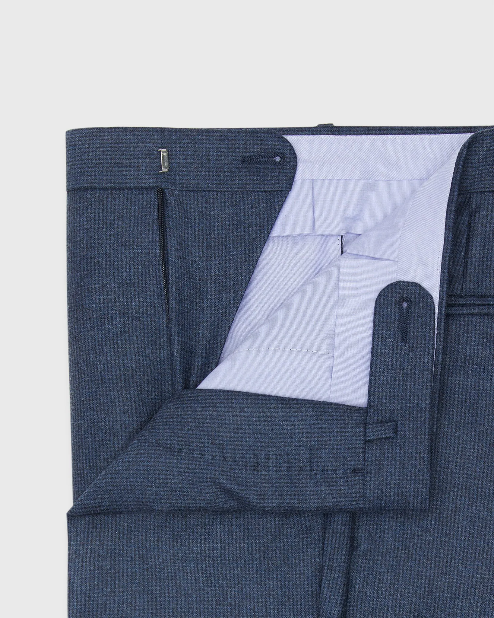 Dress Trouser in Blue Check Flannel sold by Mashburn product image thumbnail 3
