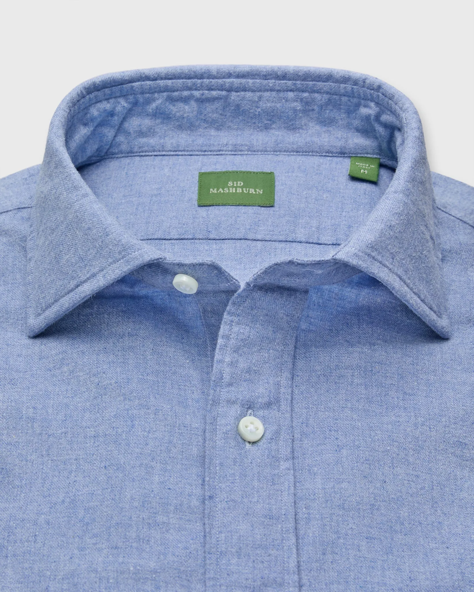 Spread Collar Sport Shirt in Light Blue Flannel sold by Mashburn product image thumbnail 2