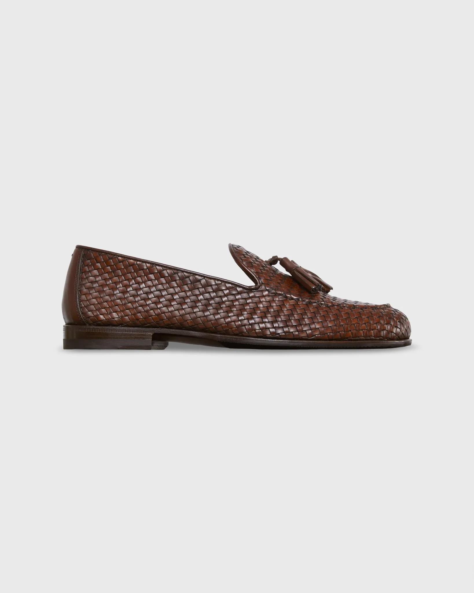 Nassau Tassel Loafer in Brown Woven Leather sold by Mashburn product image thumbnail 2