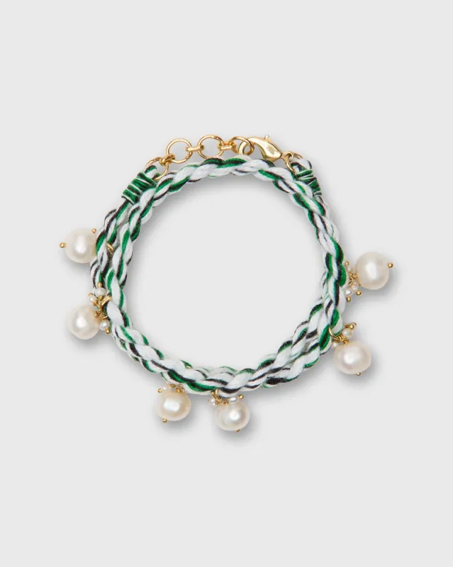 Pearl Jam Bracelet in Green/White made by Mashburn