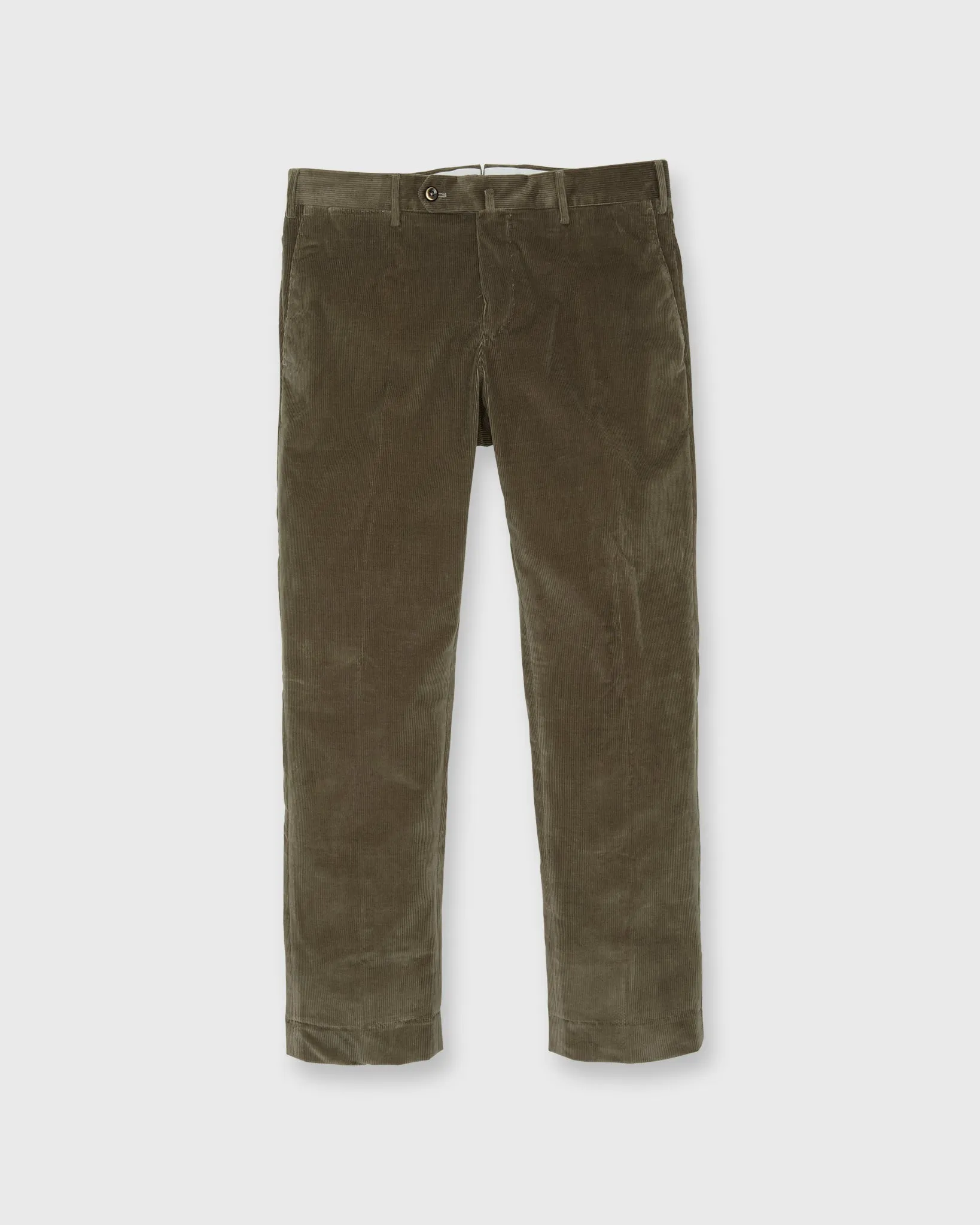 Slim Flat Front Trouser in Turtle Dove Stretch Corduroy sold by Mashburn