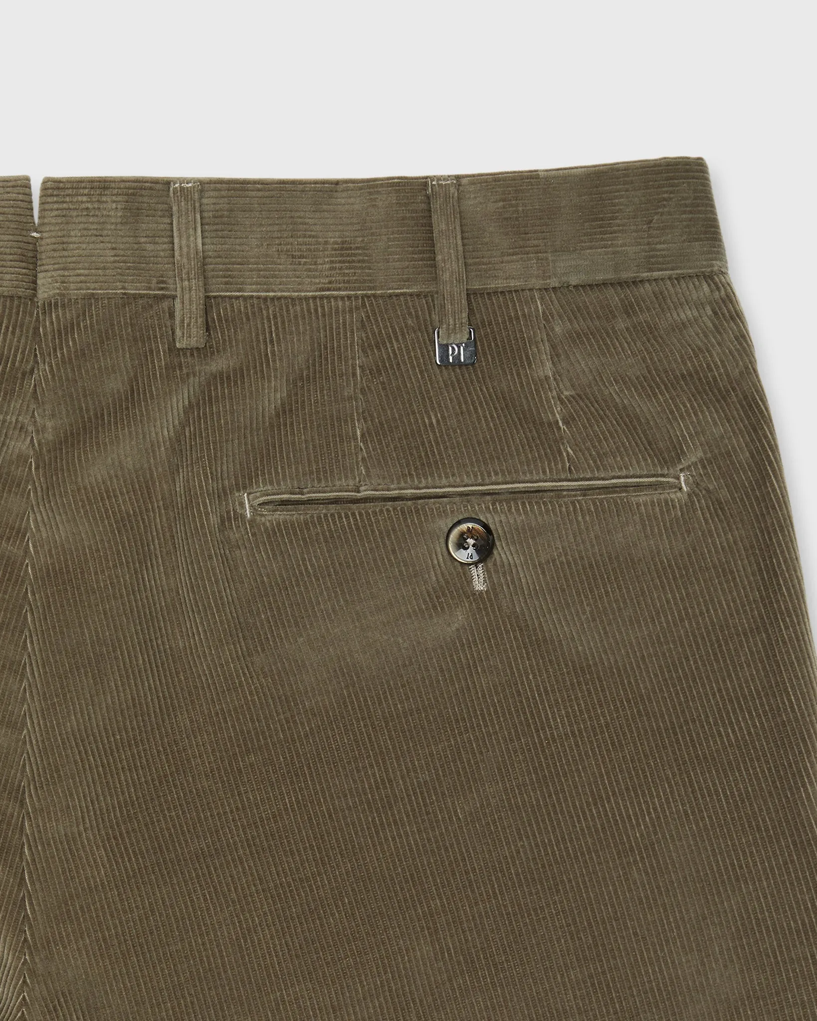 Slim Flat Front Trouser in Turtle Dove Stretch Corduroy sold by Mashburn product image thumbnail 3